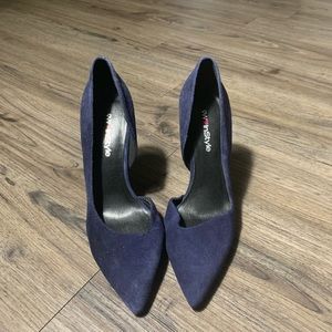 NWOT Nine West Suede Navy Blue High Heel Pumps